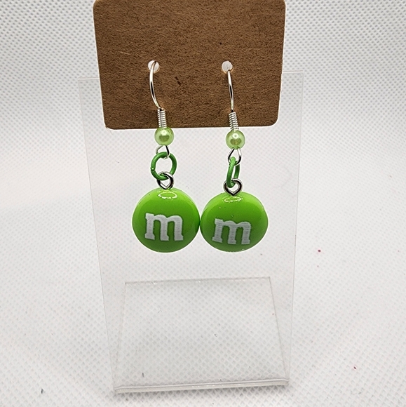 Jewelry - Green M&M Earrings